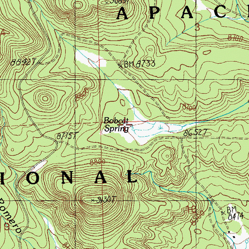 Topographic Map of Bobcat Spring, AZ