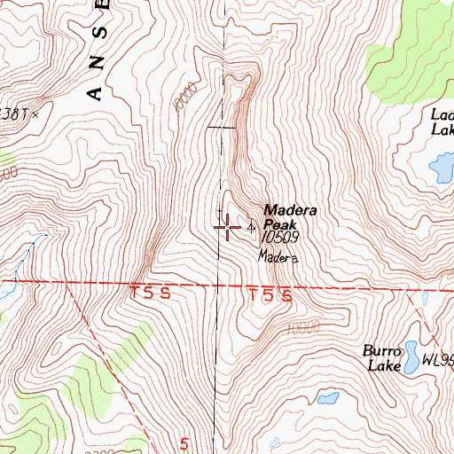 Topographic Map of Madera Peak, CA