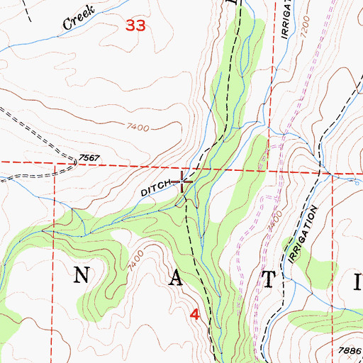 Topographic Map of Molybdenite Creek, CA