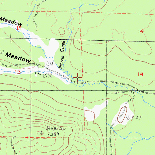 Topographic Map of Norris Creek, CA