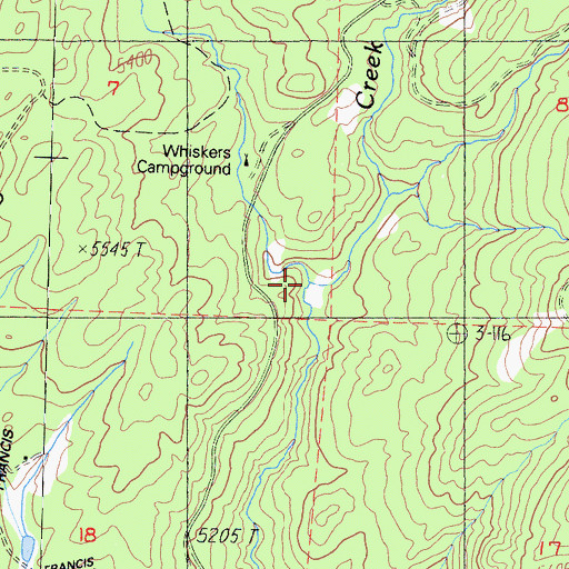 Topographic Map of North Fork Sand Creek, CA