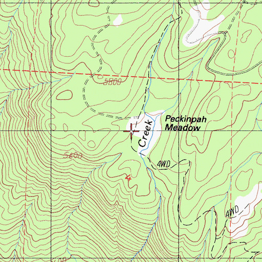 Topographic Map of Peckinpah Meadow, CA
