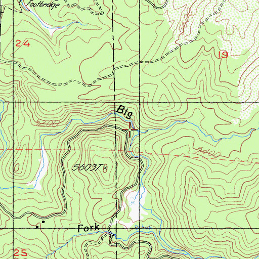 Topographic Map of Rainier Creek, CA