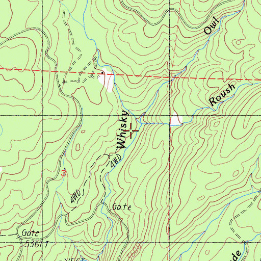 Topographic Map of Roush Creek, CA