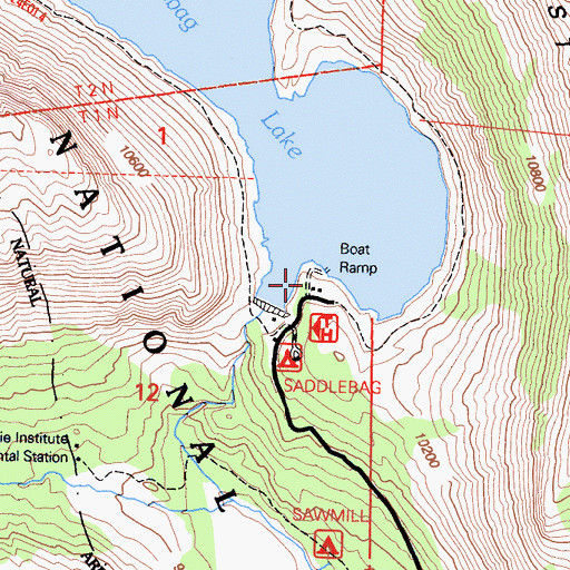 Topographic Map of Saddlebag Campground, CA