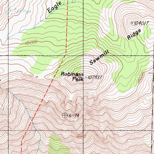 Topographic Map of Sawmill Ridge, CA