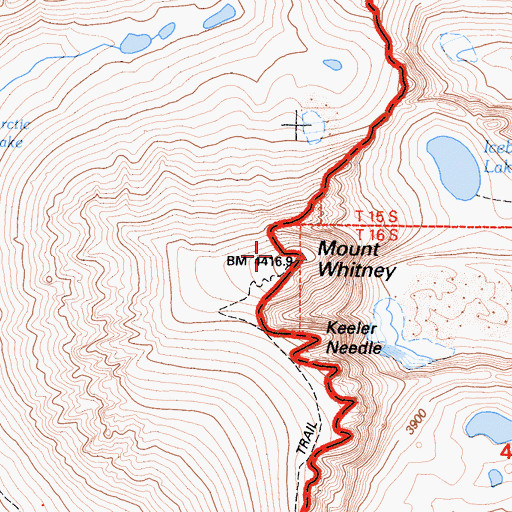 Topographic Map of Sierra Nevada, CA