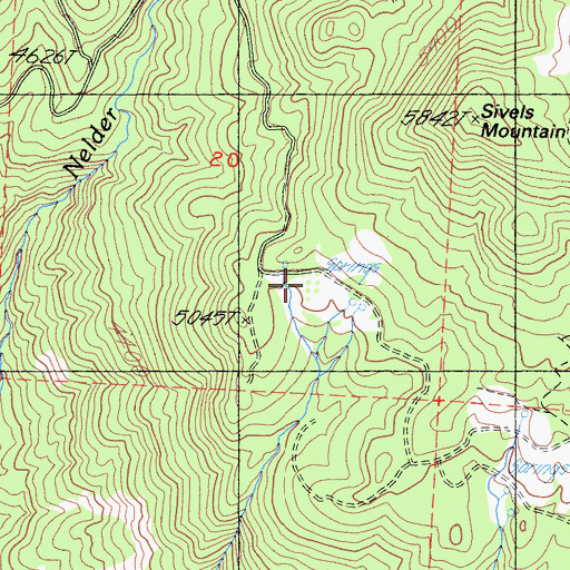 Topographic Map of Sivels Ranch, CA