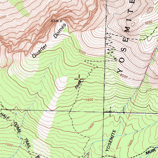 Topographic Map of Clouds Rest Trail, CA