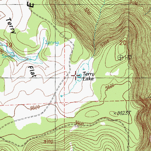 Topographic Map of Terry Lake, AZ