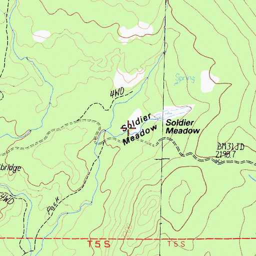 Topographic Map of Soldier Meadow, CA