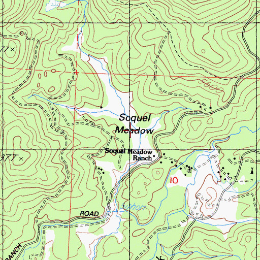 Topographic Map of Soquel Meadow, CA