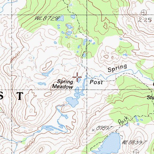 Topographic Map of Spring Meadow, CA