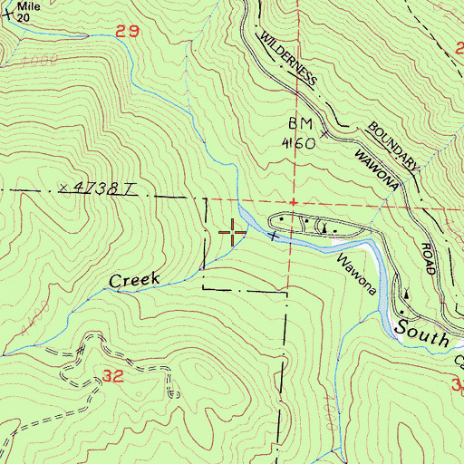 Topographic Map of Squirrel Creek, CA