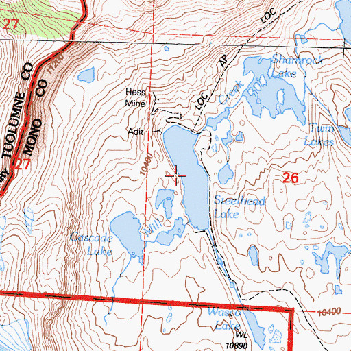 Topographic Map of Steelhead Lake, CA