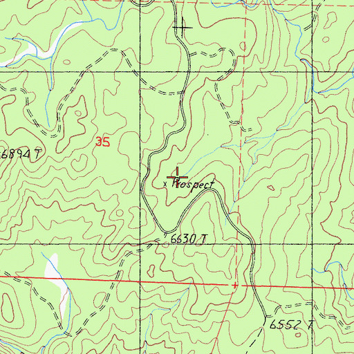 Topographic Map of Strasbaugh Mine (historical), CA