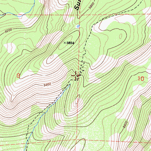 Topographic Map of Sunrise and Tuolumne Meadows Trail (historical), CA