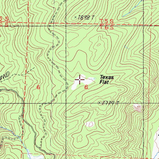 Topographic Map of Texas Flat, CA