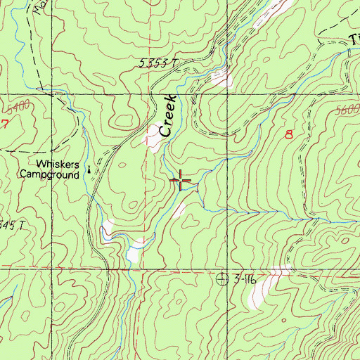 Topographic Map of Timber Creek, CA