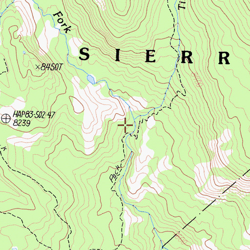 Topographic Map of Timber Creek, CA