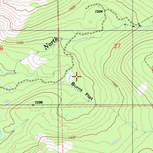Topographic Map of Burnt Flat, CA