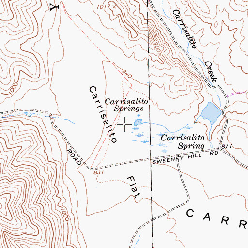 Topographic Map of Carrisalito Springs, CA