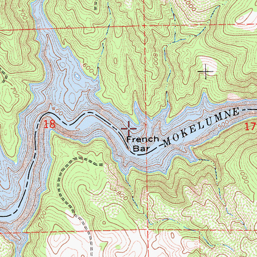 Topographic Map of French Bar, CA