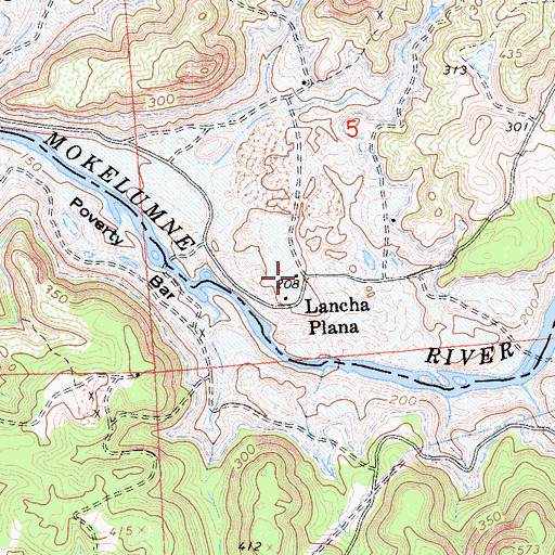 Topographic Map of Lancha Plana (historical), CA