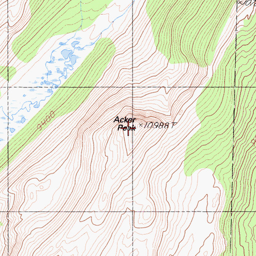 Topographic Map of Acker Peak, CA
