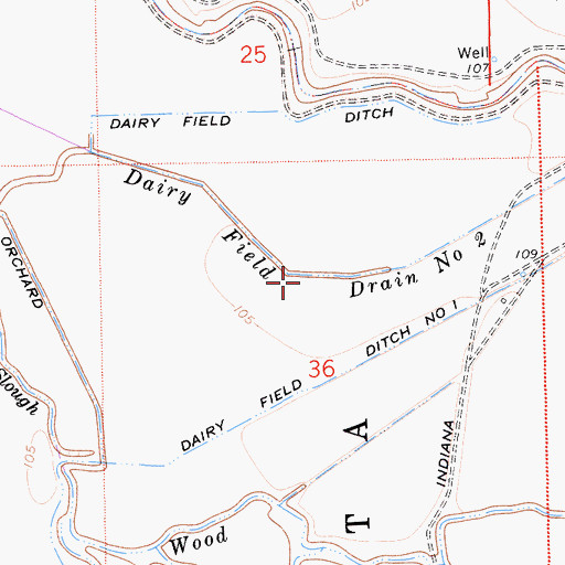 Topographic Map of Dairy Field Drain Number Two, CA