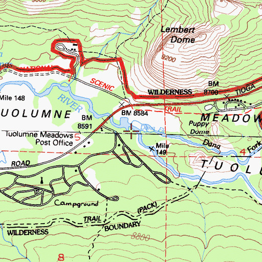 Topographic Map of Dana Fork, CA