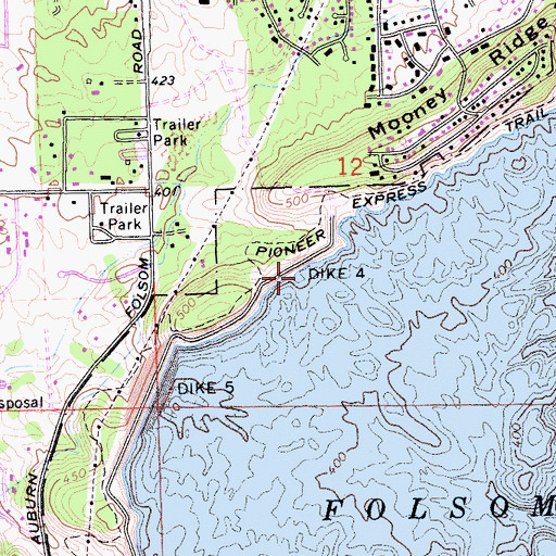 Topographic Map of Dike Four, CA