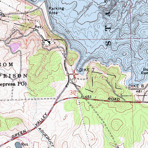 Topographic Map of Dike Seven, CA