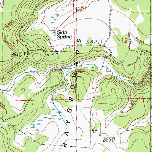 Topographic Map of Haygrounds, AZ