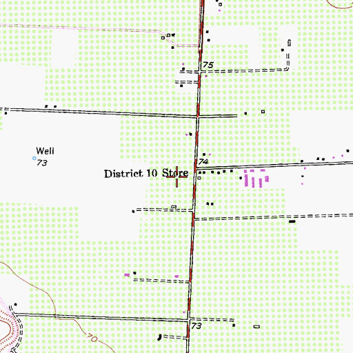 Topographic Map of District Ten Store, CA