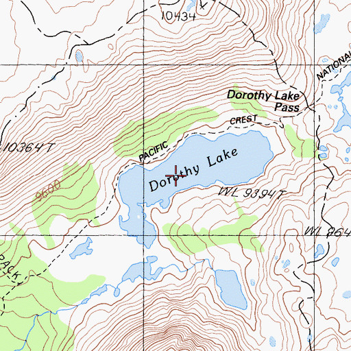 Topographic Map of Dorothy Lake, CA