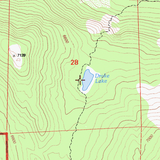 Topographic Map of Drake Lake, CA