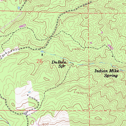 Topographic Map of Dubois Spring, CA