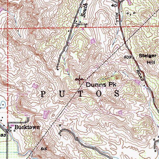 Topographic Map of Dunns Peak, CA