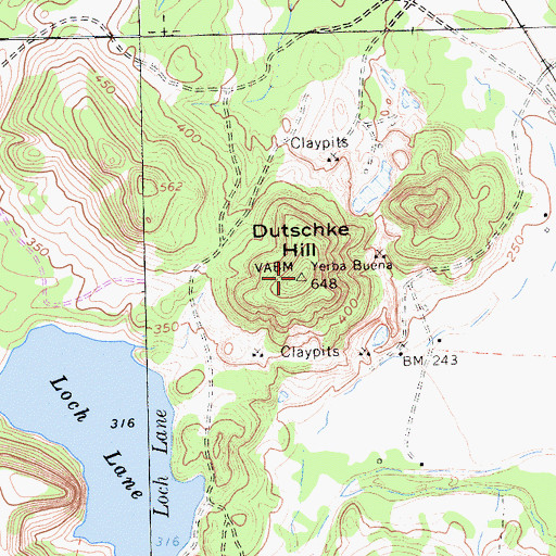 Topographic Map of Dutschke Hill, CA