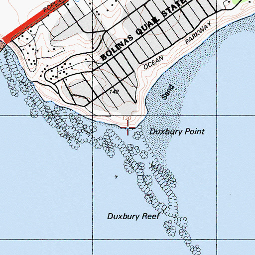 Topographic Map of Duxbury Point, CA