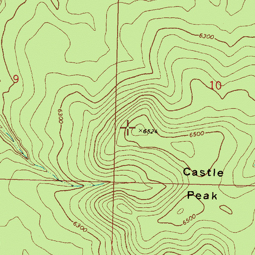 Topographic Map of Castle Peak, AZ