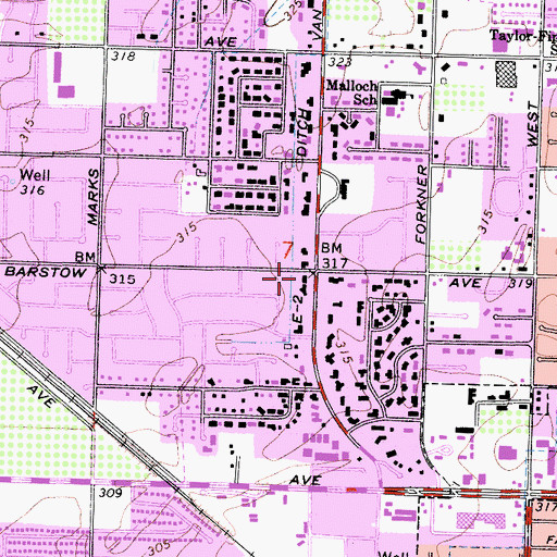 Topographic Map of E-Two Ditch, CA