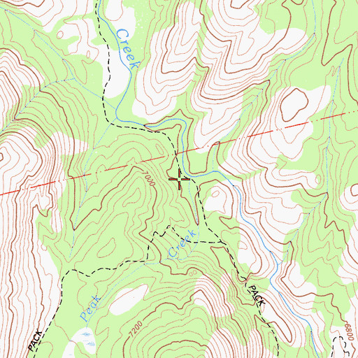 Topographic Map of Eagle Peak Creek, CA