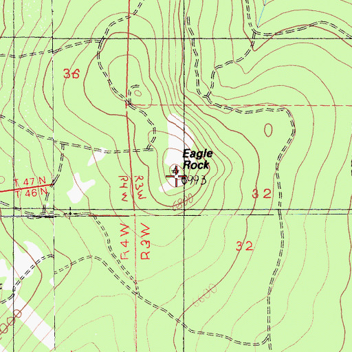 Topographic Map of Eagle Rock, CA