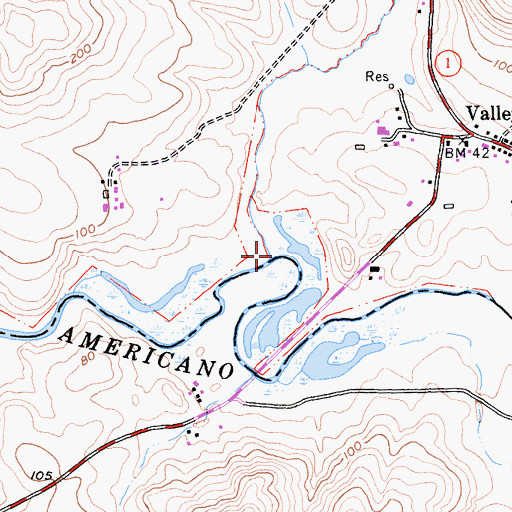 Topographic Map of Ebabias Creek, CA