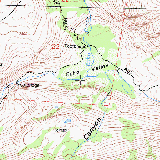 Topographic Map of Echo Creek, CA