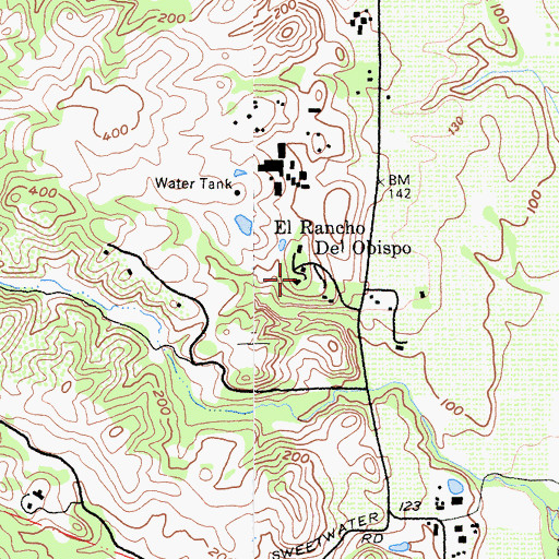 Topographic Map of El Rancho del Obispo, CA
