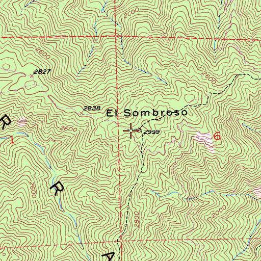 Topographic Map of El Sombroso, CA