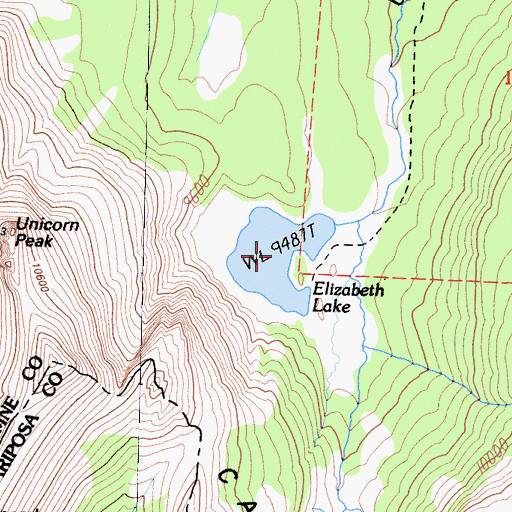 Topographic Map of Elizabeth Lake, CA